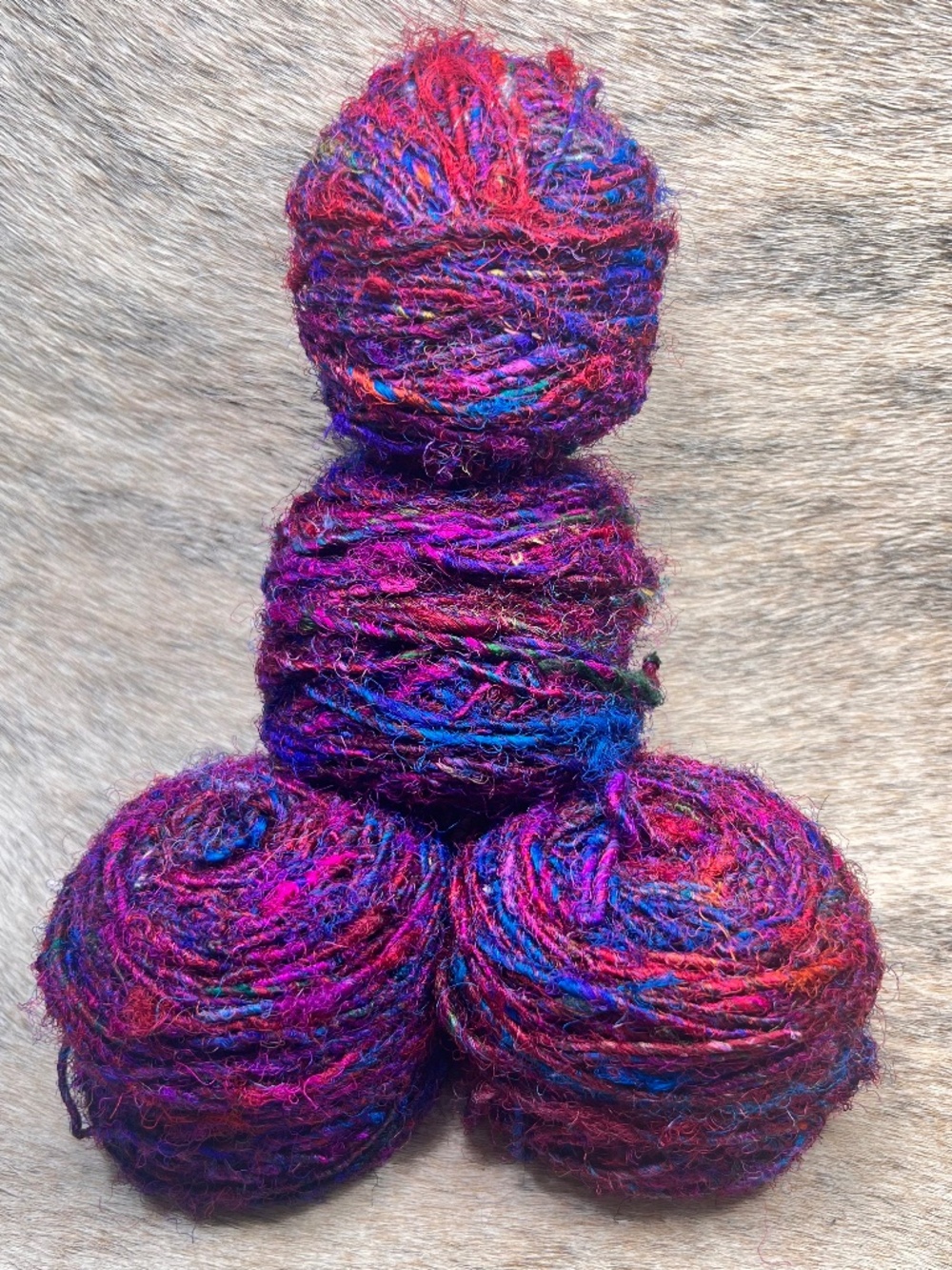 350+ Grams Himalaya Recycled Soft Pure Sari Silk Knit Woven Yarn